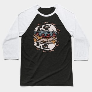 Hamburger and skull Baseball T-Shirt